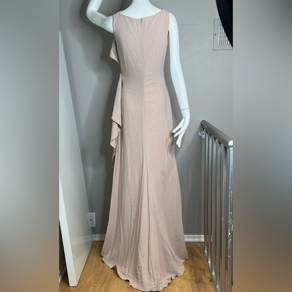 Valentino Sz 6 Silk Crepe Dusty Rose Sleeveless Long Gown - Picture 3 of 14